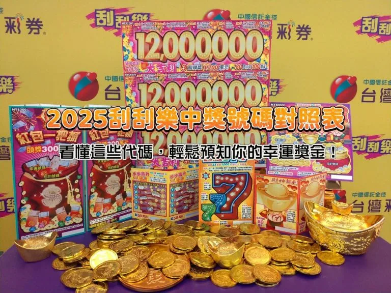 2025刮刮樂中獎號碼對照表!看懂這些代碼,輕鬆預知你的幸運獎金!